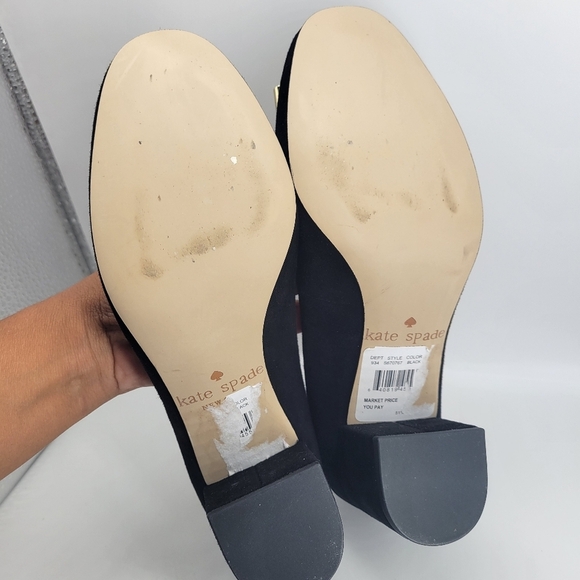 Kate Spade New York Womens Classic Pump Wedge Heels Shoes Black Suede 5M - Picture 3 of 7
